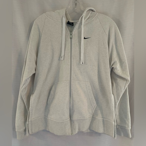 Nike Tops - Nike women’s heather white Zip-Up Hoodie, size M